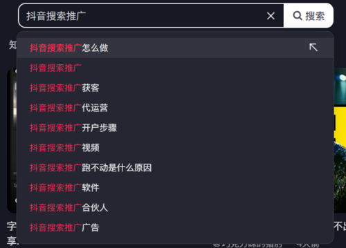 抖音搜索广告展示